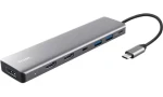 Trust Dalyx 7v1 strieborná / USB-C hub / 3x HDMI / 2x USB-A / 2x USB-C / 100W PD (25661)