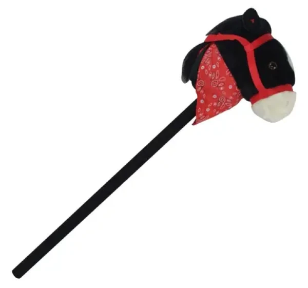 TEDDIES Kôň na tyči čierny
