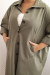 Dámska bunda Punto Plus Size s bavlnou a gombíkmi Khaki UNI