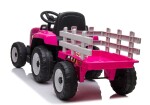 Mamido Elektrický traktor s vlečkou ružový