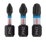 BOSCH 2608522470 / Sada skrutkovacích bitov PRE Phillips Impact 25 mm / PH1 PH2 PH3 / 3ks (2608522470)
