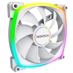 Montech AX140 PWM ARGB biela / 140mm / 27.9 dB @ 1600 RPM / 90.5 CFM / 4-Pin PWM + 3-Pin (AX140W)