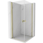 MEXEN/S - Mist-B Duo sprchovací kút dvere krídlové 90 x 90, transparent, zlato 8A2-090-090-50-00