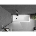 MEXEN/S - Next L vaňová zástena FIX 70 x 150, vzor, gun gray kartáčovaný 895-070-000-03-30-66