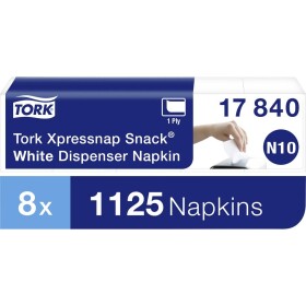 TORK Xpressnap Snack® papierový obrúsok 17840 8 ks; 17840 - Tork Papierové servítky 1-vrstv. Xpressnap Snack biele N10 8x5x225ks