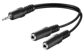 MicroConnect Y adaptér minijack 3.5mm (M) - 2x 3.5mm minijack (F) čierna (AUDLR02)