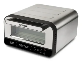 G3Ferrari G10204 strieborná / Mini rúra na pizzu / 1850 W / 80-450°C / 6 programov / kameň 32×32 cm (G10204)