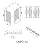 CERANO - Sprchová zástena Walk-in Crystal TL/P - 8 mm - bezvzperový systém + polička/držiak na uteráky - chróm, grafitové sklo - 80x50x200 CER-8050BD6323