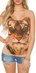 Sexy KouCla Tanktop with Tiger-Print and Zip S/M