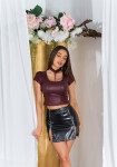 Sexi tričko Wet look 94901 fialové - KouCla M