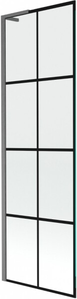 MEXEN/S - Next L vaňová zástena FIX 60 x 150, čierna vzor, grafit kartáčovaná 895-060-000-03-77-66