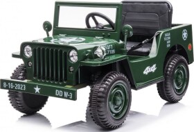 Giga elektrický vojenský RETRO JEEP 4x4 zelená