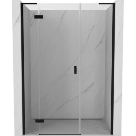 MEXEN/S - Mist-H L sprchové dvere krídlové ľavé 150, transparent, čierna 8A5L-150-001-70-00-L
