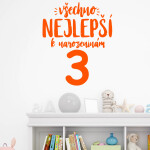 Veselá Stena Samolepka Všetko najlepšie Farba: hnědá, Veľkosť: 100 x 83 cm