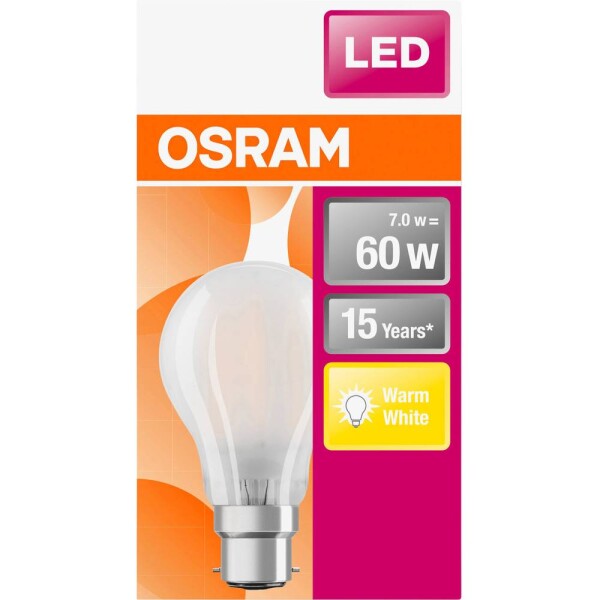 OSRAM HOMELIGHTING 4058075114913 LED En.trieda 2021 E (A - G) B22d klasická žiarovka 6.5 W = 60 W teplá biela (Ø x d) 60.0 mm x 104.0 mm 1 ks; 4058075114913