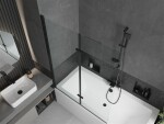 MEXEN/S - Cube obdĺžniková vaňa 170 x 80 cm s panelom + vaňová zástena 120, transparent, čierna 550517080X9212027000