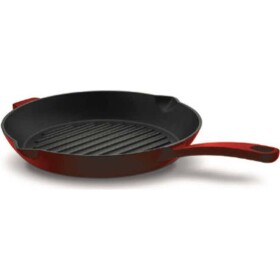 Grilovacia panvica z liatiny 28cm červená okrúhla - Korkmaz - Korkmaz