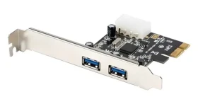Lanberg PCI-E karta 2x USB 3.1 / PCI-E karta / 2x USB 3.2 Gen 1 (3.1 Gen 1) Typ A / 5 Gbit/s / interný (PCE-US3-002)