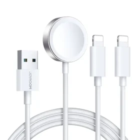 Joyroom S-IW007 3-in-1 kábel USB-A - nabíjačka pre Apple Watch + 2x Lightning 1.2m biela (6956116771294)