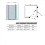 H K - Sprchovací kút MELODY A2 90 cm s dvomi jednokrídlovými dverami s pevnou stenou a vaničkou z liateho mramoru SE-MELODYA290 / ROCKY-90 SQ