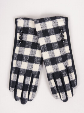 Dámske rukavice RES-0092K-345C Black with white - Yoclub 23 cm černá s bílou
