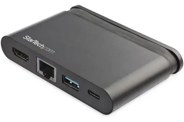 StarTech adaptér USB-C na HDMI, USB-A a LAN čierna / Adaptér / 4K 60Hz / 2x USB-A / RJ-45 Ethernet (DKT30CHCPD)
