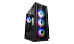 DEEPCOOL MATREXX 50 ADD-RGB 4F čierna / E-ATX / 2xUSB 2.0 + 1xUSB 3.0 / 4 x 120 mm / bez zdroja / priehľadná bočnica (DP-ATX-MATREXX50-AR-)
