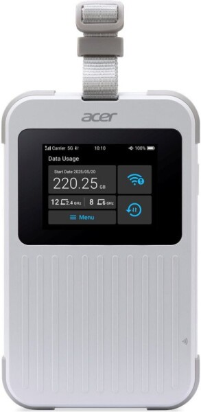 Acer Acer Connect M6E with 1GB, Wi-Fi 6E (802.11ax), Dual-band (2.4GHz + 5GHz or 2.4GHz + 6GHz), 5G, Portable router