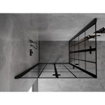 MEXEN/S - Mist-F Duo sprchovací kút skladacie dvere ľavá 90 x 85, čierna kratka, čierna 8A6-090L-085P-70-77