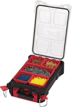 MILWAUKEE 4932464083 organizer PACKOUT střední nárazuvzdorný polymer, IP65, 5 samostatných boxů