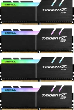 G.Skill Trident Z RGB 32GB (4x8GB) 3200MHz čierna / DDR4 / CL16-18-18-38 / 1.35V / XMP 2.0 / LED podsvietenie / dopredaj (F4-3200C16Q-32GTZRX)