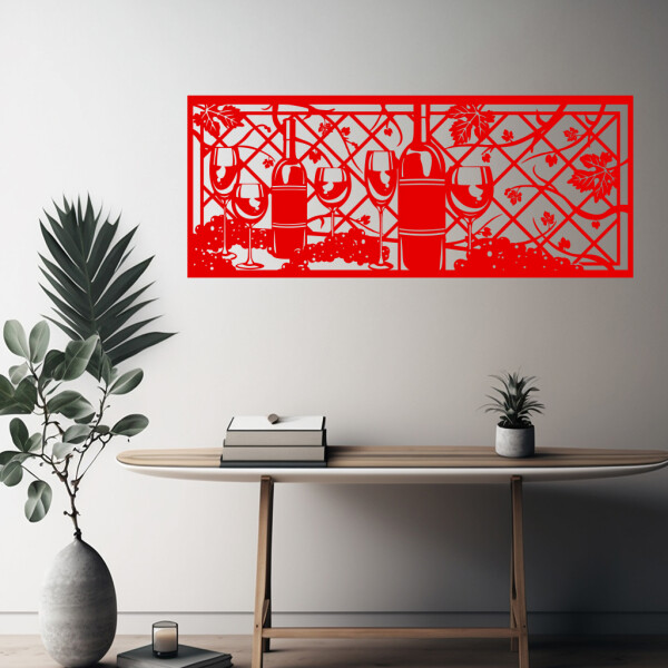 Veselá Stena Samolepka Vinná réva Farba: červená, Veľkosť: 80 x 32 cm