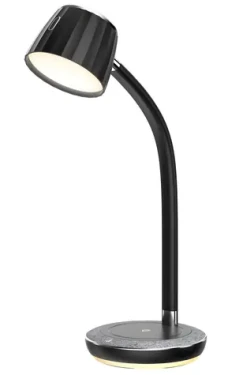 Immax LED stolná lampička PERLA čierno-šedá / Qi nabíjanie / 18W / 270lm / DC 12V / 1,5A (08996L)