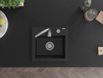 MEXEN MEXEN - Milo granitový drez 1-miska 435x410 mm, čierna 6505441000-77
