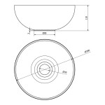 SAPHO - MINOR betónové umývadlo na dosku, priemer 26cm, antracit mat MR26016