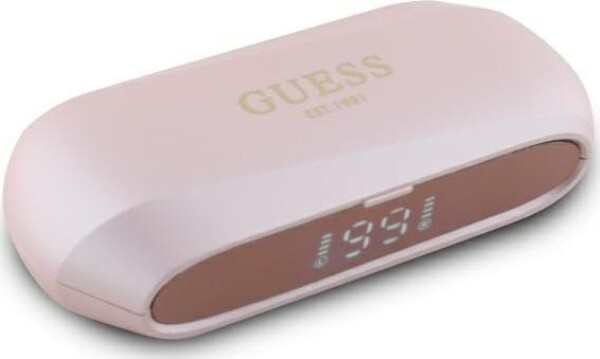 Guess Guess Bluetooth Headphones GUTWSC2MCDSP TWS + Docking Station Pink/Pink Elongated Metallic Printed Logo