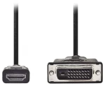 Nedis kábel HDMI - DVI-D / zástrčka HDMI - 24 + 1pinová zástrčka DVI-D čierny / 3 m (CCGB34800BK30)