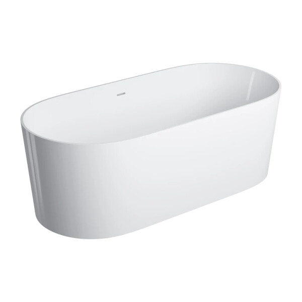 OMNIRES - OVO PZ+ voľne stojaca vaňa s prepadom 160 x 75 cm, biely lesk OVO160WWZPBP