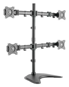 Digitus stolný držiak 4 monitorov čierna / Držiak monitora / VESA 75x75 a 100x100 mm / náklon 45 ° / otočenie 90 ° (DA-90364)