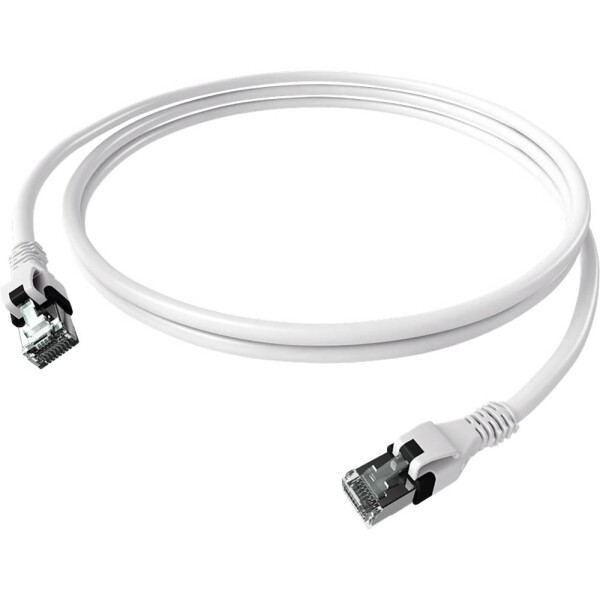 Easylan CPP1OWAWAW0010 RJ45 sieťové káble, prepojovacie káble CAT 6A S/FTP 1.00 m biela dvojžilový tienený, bez halogénov, samozhášavý 1 ks; CPP1OWAWAW0010