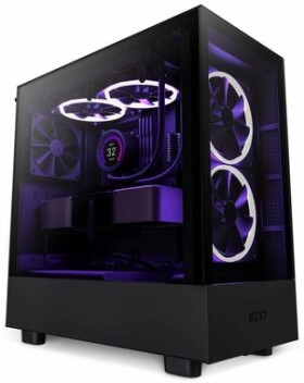 NZXT H5 Elite edition čierna E-ATX 1x USB 3.2 1x USB-C 3.2 3.5mm Jack 120 mm (2xRGB) (CC-H51EB-01)