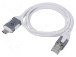 Goobay 74385 biela / Káblový adaptér USB-C - RJ-45 / USB 3.2 Gen 2 / 1 Gbit/s / 1 m (74385)