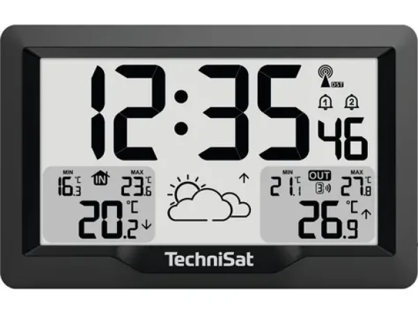 TechniSat iMETEO 300 čierna / Meteostanica / LCD displej / teplota / vlhkosť / 2x AA / 2x AAA (MET02F)