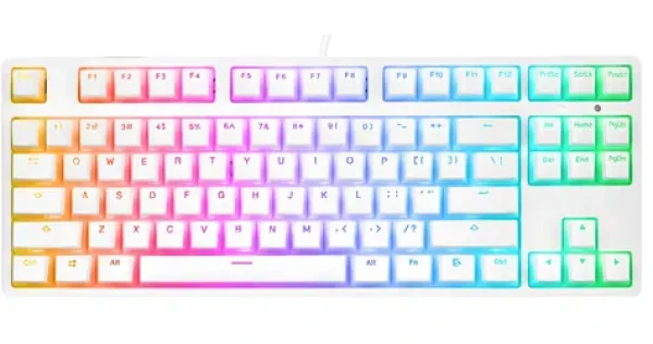 Rampage Ghost TKL biela / Herná klávesnica / mechanická / Huano Red Switch / podsvietená / drôtová (KB-R136)