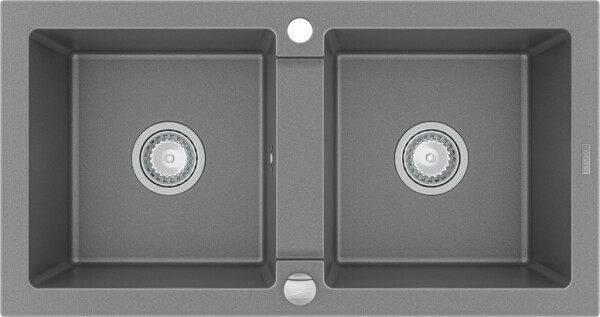 MEXEN - Mario granitový drez dve mísy 820x436 mm, sivá 6504822000-71