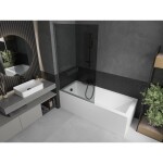 MEXEN/S - Next L vaňová zástena FIX 100 x 150, grafit, grafit metal 895-100-000-03-40-95