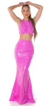 Soo Sexy! Koucla Latexlook Maxiskirt with XL Slit pink S