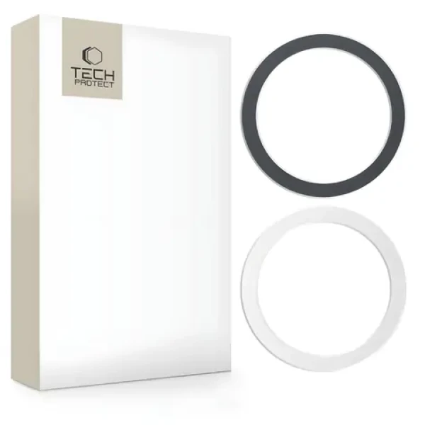 Tech-Protect MagMat čierna/strieborná / Magnetický krúžok MagSafe / univerzálny / 2 ks