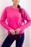 Dámsky detský sveter z alpaky s dlhými rukávmi neónovo ružovej farby UNI