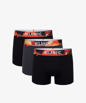 Pánske športové boxerky ATLANTIC 3Pack sivé/čierne